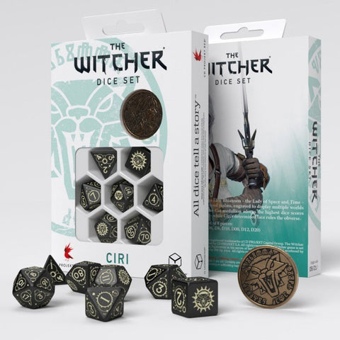The Witcher Ciri The Zireael kauliukų rinkinys juodos ir smėlio sp - OBUOLYS