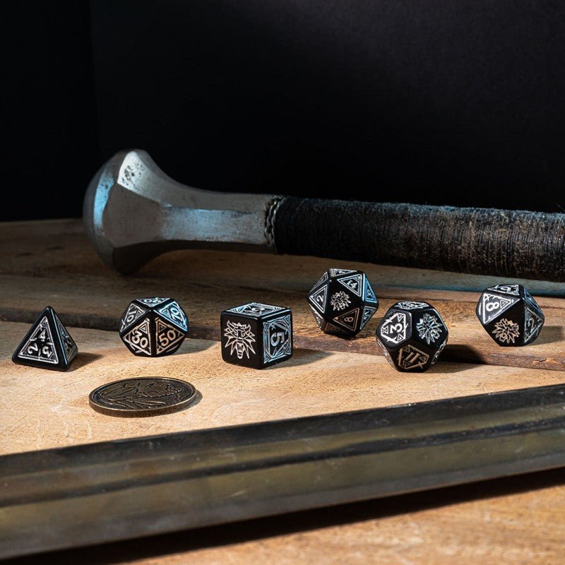 The Witcher Geralt Silver Sword kauliukų rinkinys juodos ir sidabro sp - OBUOLYS