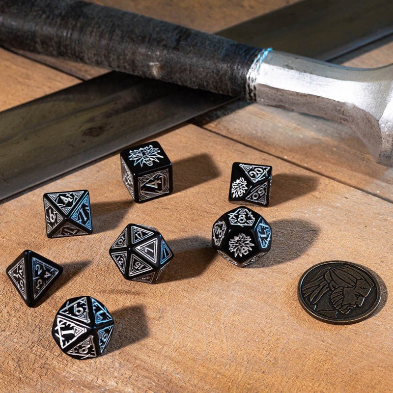 The Witcher Geralt Silver Sword kauliukų rinkinys juodos ir sidabro sp - OBUOLYS