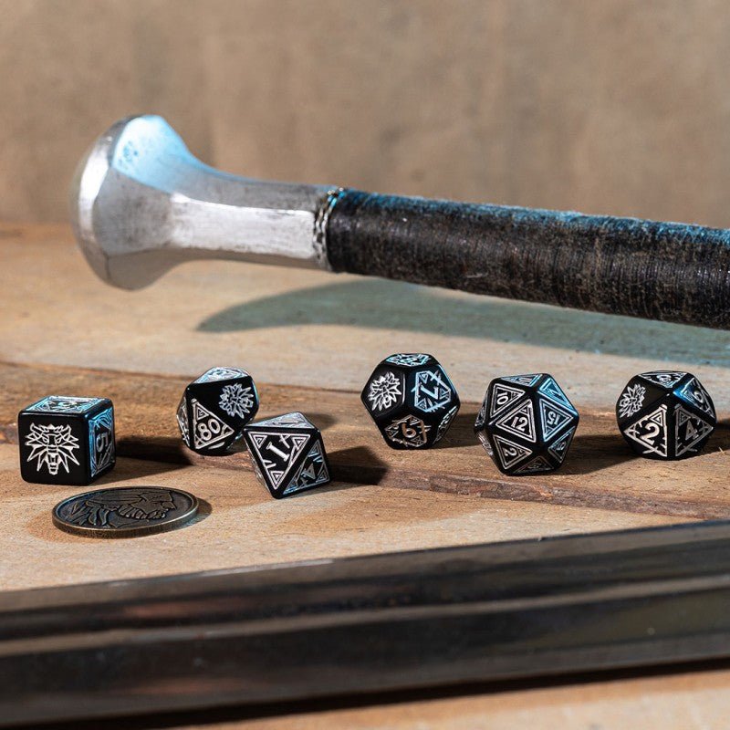 The Witcher Geralt Silver Sword kauliukų rinkinys juodos ir sidabro sp - OBUOLYS