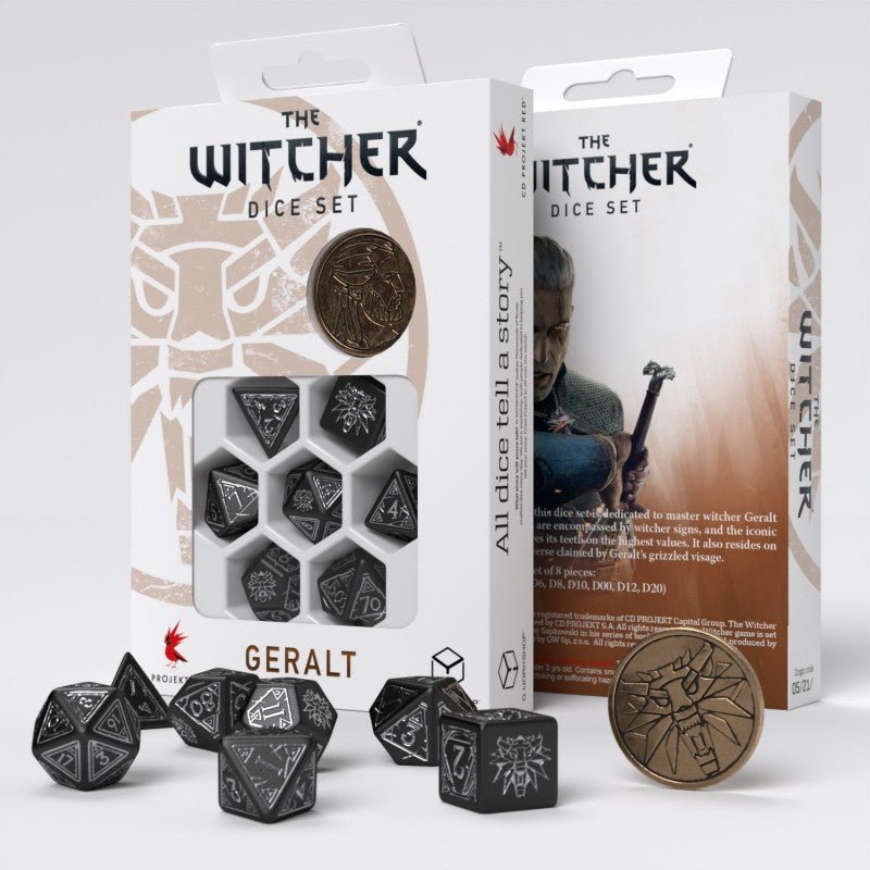 The Witcher Geralt Silver Sword kauliukų rinkinys juodos ir sidabro sp - OBUOLYS