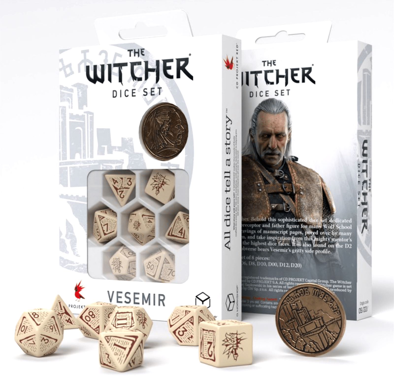 The Witcher kauliukų rinkinys Vesemir - The Old Wolf Q - workshop - OBUOLYS