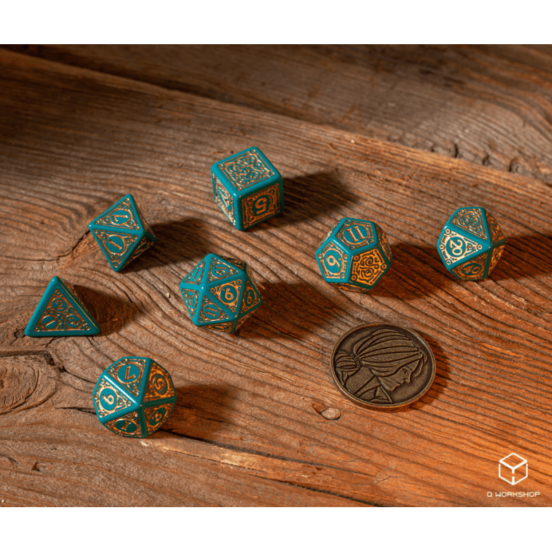 The Witcher Triss kauliukų rinkinys turkio ir auksinės sp - OBUOLYS