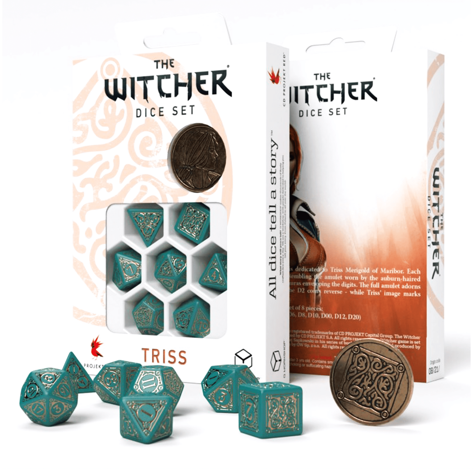 The Witcher Triss kauliukų rinkinys turkio ir auksinės sp - OBUOLYS