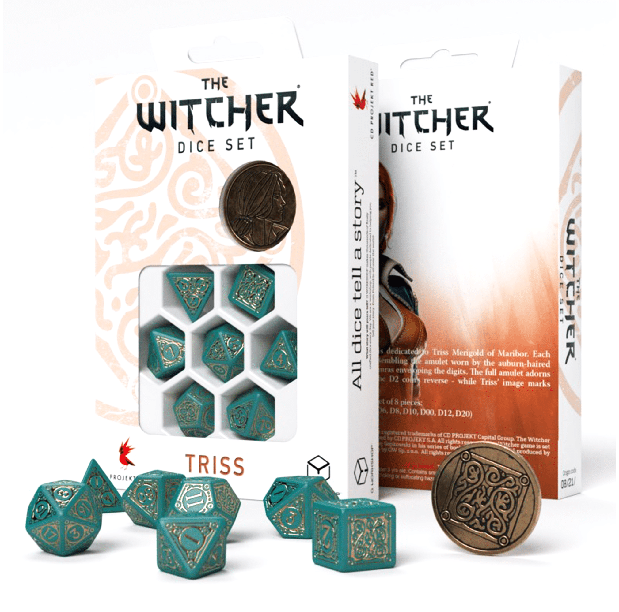 The Witcher Triss kauliukų rinkinys turkio ir auksinės sp - OBUOLYS