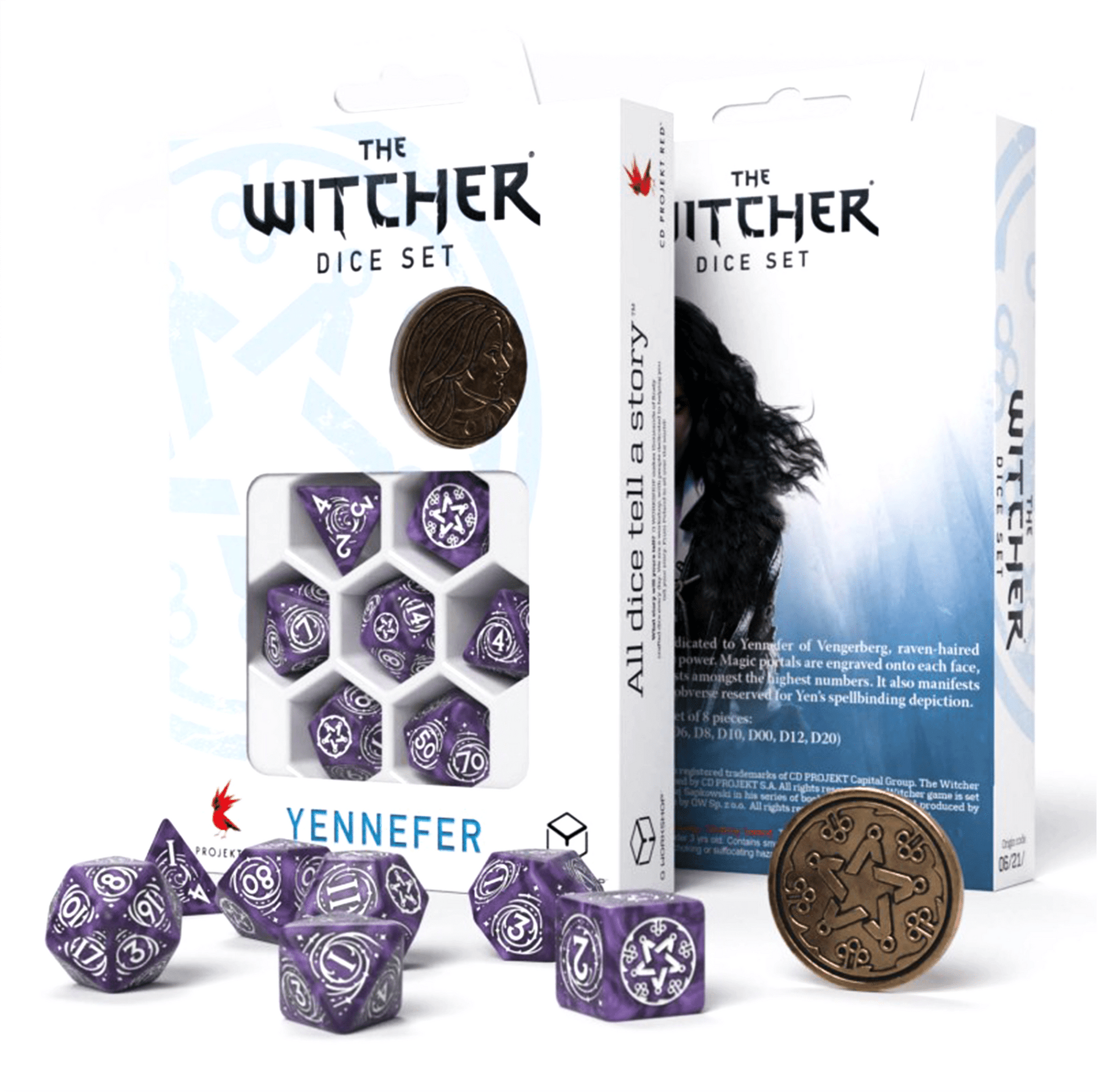 The Witcher Yennefer kauliukų rinkinys levandų ir baltos sp - OBUOLYS