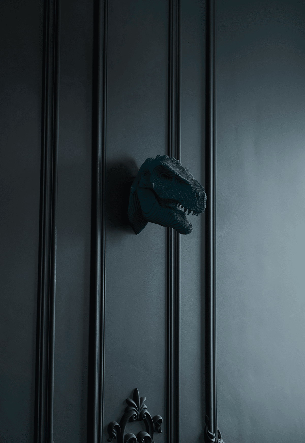 TIRANOZAURAS REKSAS: surenkama 3D dėlionė - skulptūra (kabinama ant sienos) - OBUOLYS