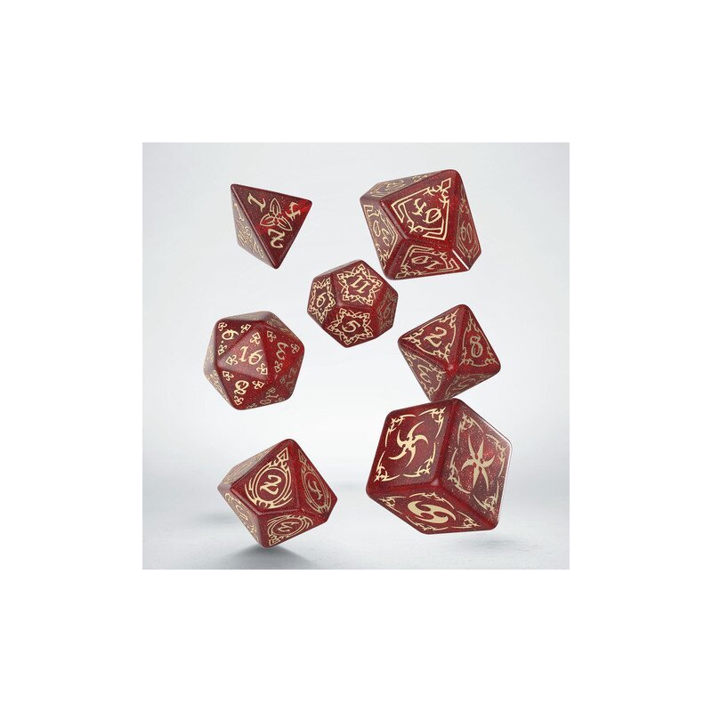 Tribal kauliukų rinkinys Shimmering red & Beige Q - WORKSHOP - OBUOLYS