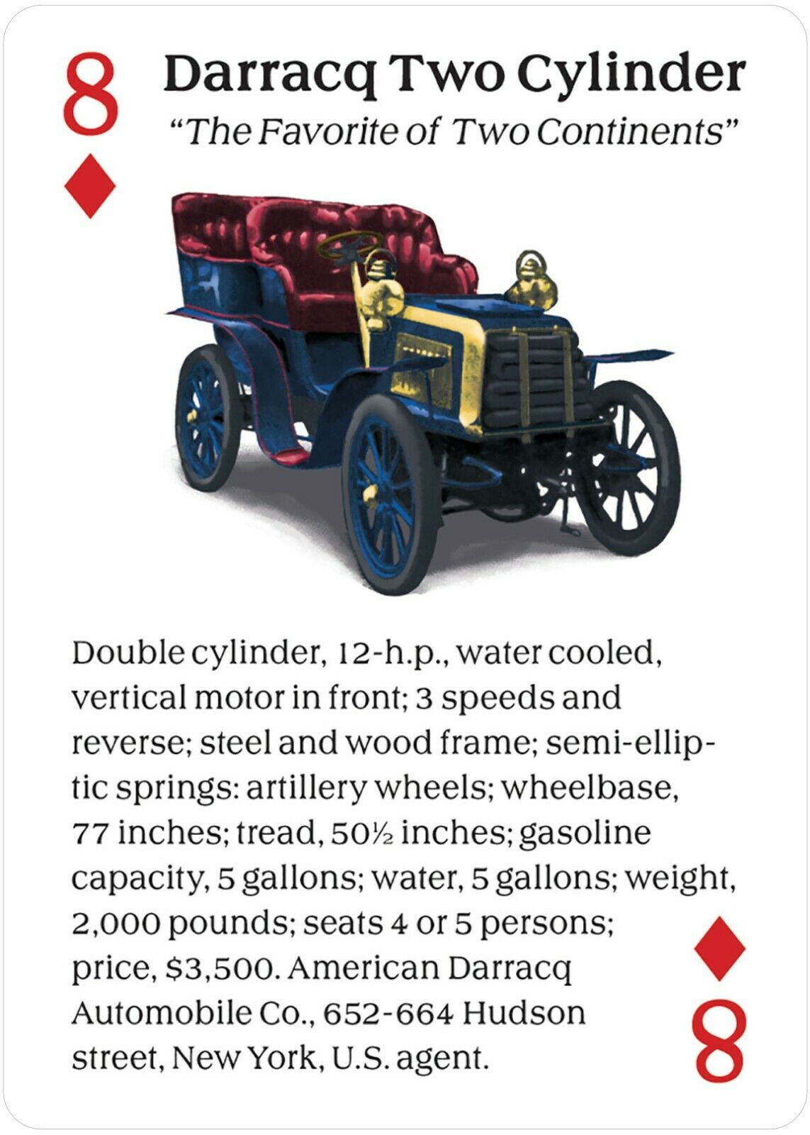 Turn Of The Century Motor Cars žaidimų kortos Us Games Systems - OBUOLYS