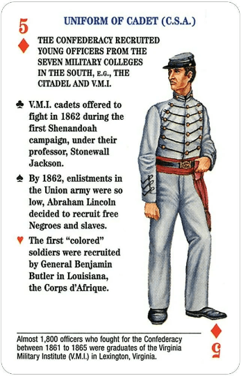 Uniforms of the Civil War žaidimo kortos - OBUOLYS