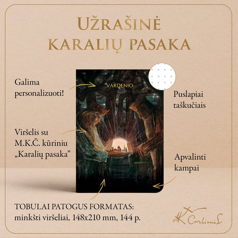 UŽRAŠINĖ KARALIŲ PASAKA: su M. K. Čiurlionio kūriniu + galimybė personalizuoti - OBUOLYS
