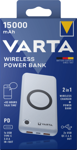 Varta Wireless Power bank - charger Energy 15000mAh 57908 išorinė baterija (powerbank) - pakrovėjas - OBUOLYS
