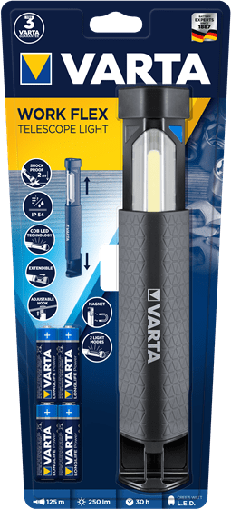 Varta work flex Telescope light 18646 žibintas - OBUOLYS