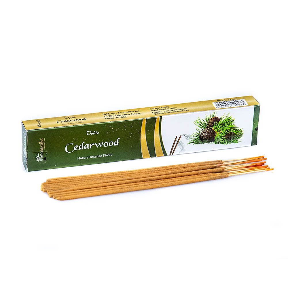 VEDIC CEDARWOOD NATŪRALŪS SMILKALAI: senovės vedų tradicijų įkvėptos kvapnios lazdelės - OBUOLYS