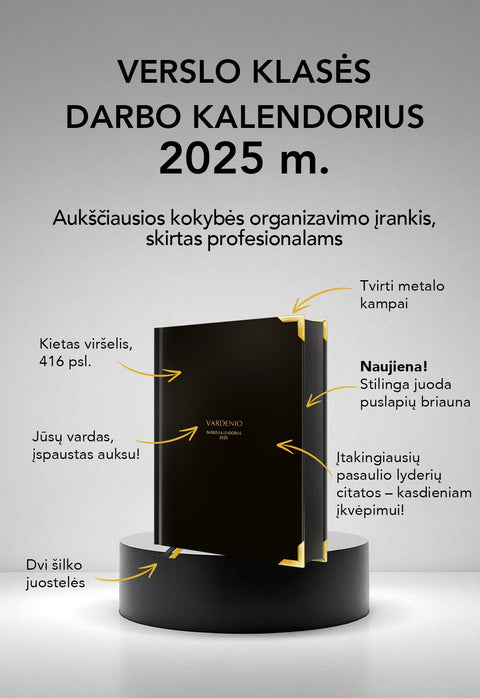 VERSLO KLASĖS DARBO KALENDORIUS 2025 m. (Knygos su defektais) - OBUOLYS