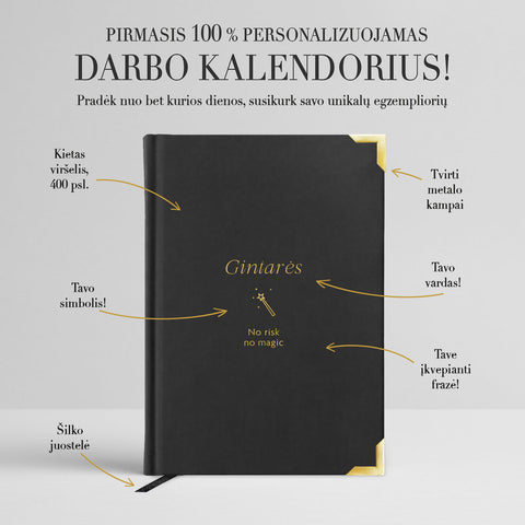 Pirmasis 100 % personalizuojamas DARBO KALENDORIUS  (Knygos su defektais)