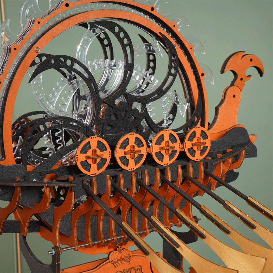 VIKINGŲ LAIVAS: 3D medinė dėlionė mechanikos entuziastams - OBUOLYS