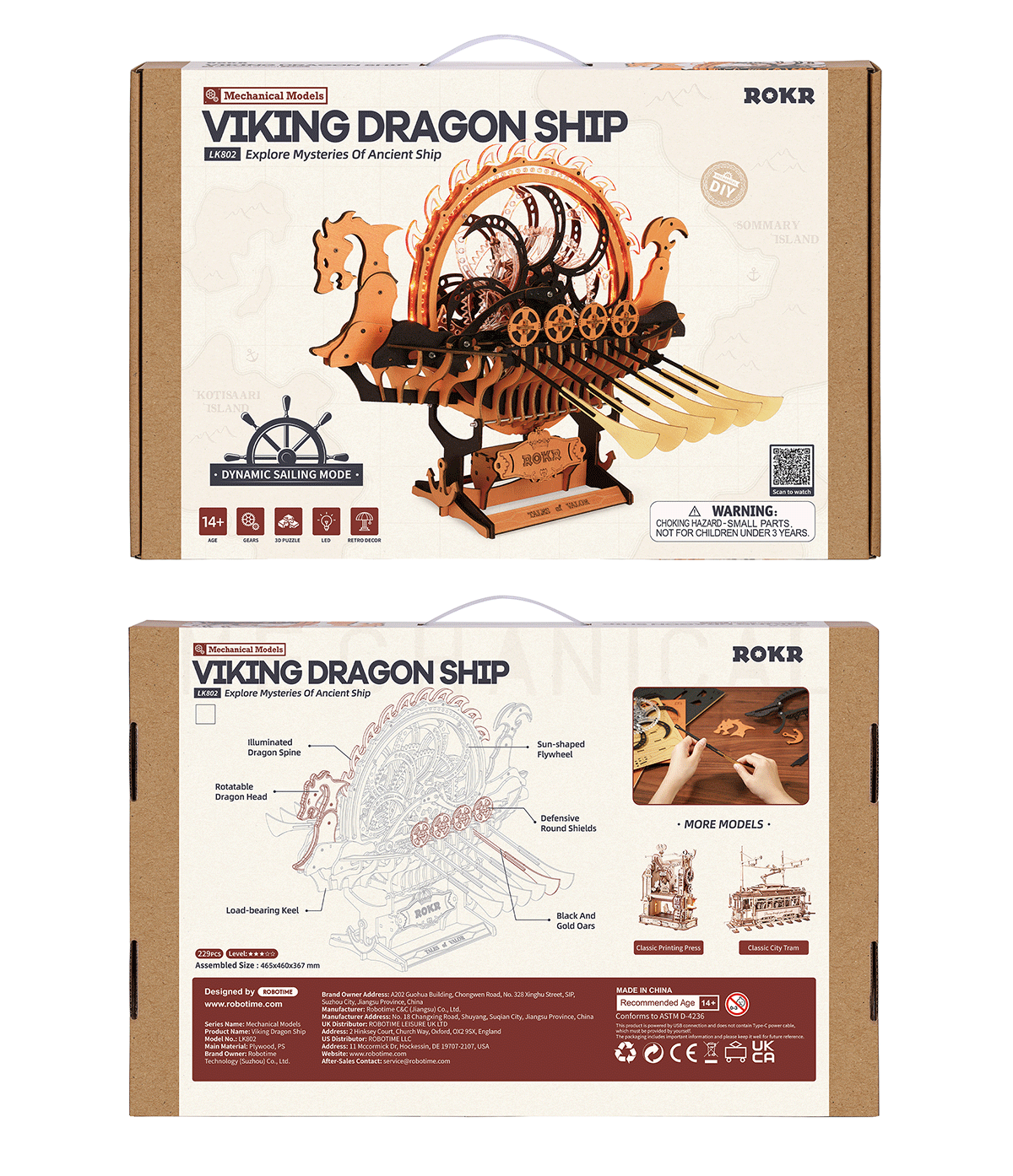 VIKINGŲ LAIVAS: 3D medinė dėlionė mechanikos entuziastams - OBUOLYS