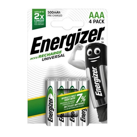 Energizer AAA HR03 Recharge Universal 500mah baterijos 4 vnt.