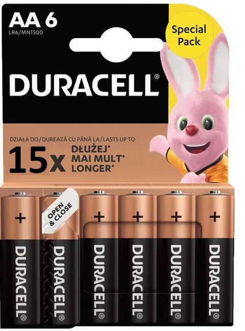Duracell Basic MN1500 AA šarminės baterijos 6 vnt.