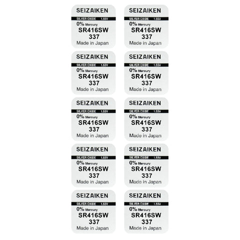 Seizaiken 337 (SR416SW) sidabro oksido baterijos 10 vnt.