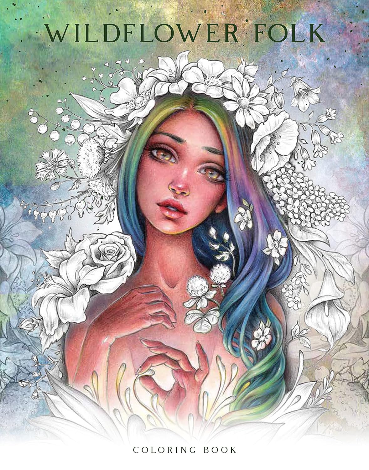 Wildflower Folk Spalvinimo Knyga Blue Angel - OBUOLYS