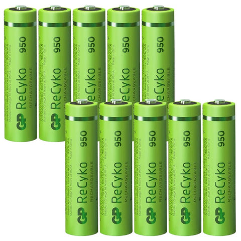 GP R03 AAA Recyko 950mAh bulk įkraunamos baterijos 10 vnt.