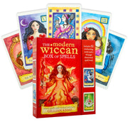 The modern wiccan box of spells cards burtų kortos Cico Books