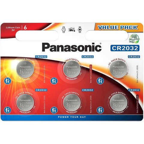 Panasonic CR2032 ličio baterijos 6 vnt.