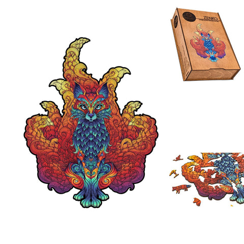 ZENKO DĖLIONĖ IŠ MEDŽIO XL DYDIS (600 detalių): japonų mitologijos geroji lapė - OBUOLYS
