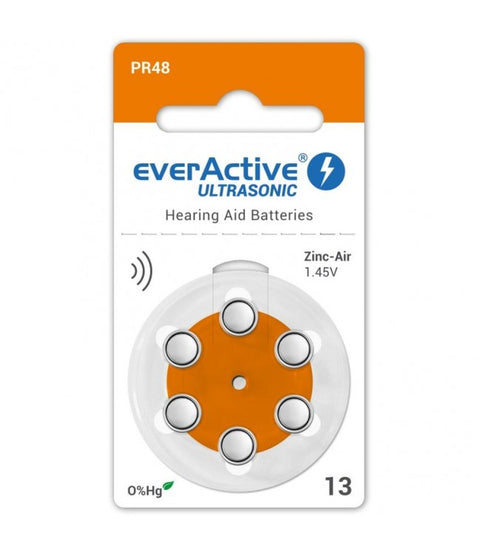 Everactive Ultrasonic 13 PR48 6BL klausos baterijos 60 vnt.
