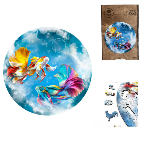 Žuvys (Zodiakai) Dėlionė Iš Medžio (200 detalių) Fantasy Puzzles - OBUOLYS