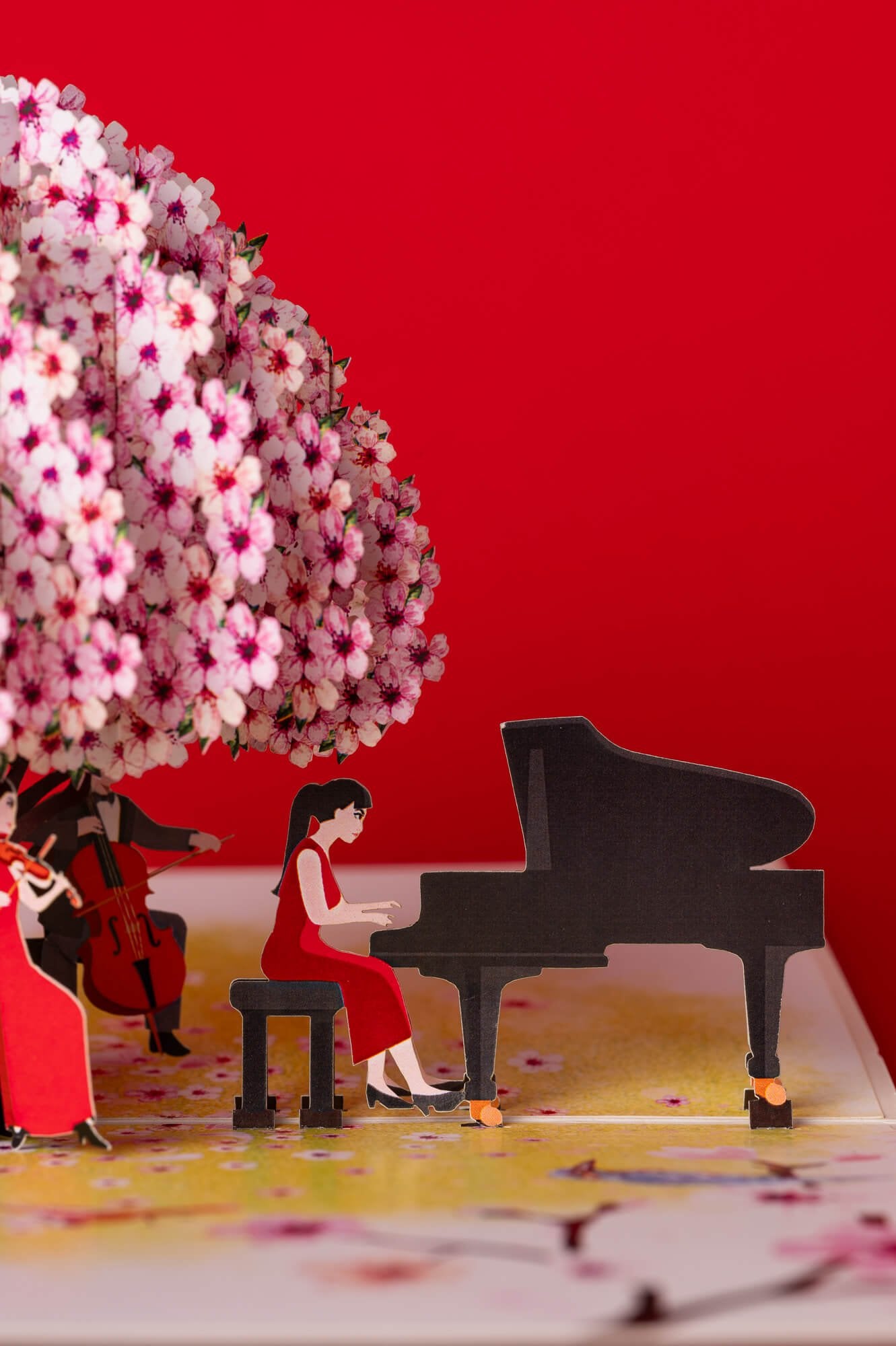 ŽYDINTI SAKURA: išskirtinio grožio 3D pop - up atvirukas + vokas - OBUOLYS