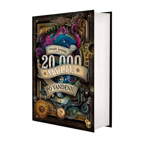 20 000 MYLIŲ PO VANDENIU: žymiausias Žiulio Verno romanas apie kapitoną Nemo + iliustracijos