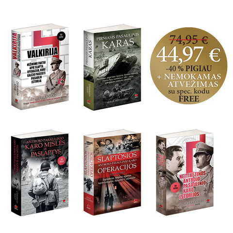 XXL rinkinys PASAULINIAI KARAI: 5 knygos už 3 kainą – daugiau nei 2100 puslapių karo įdomybių