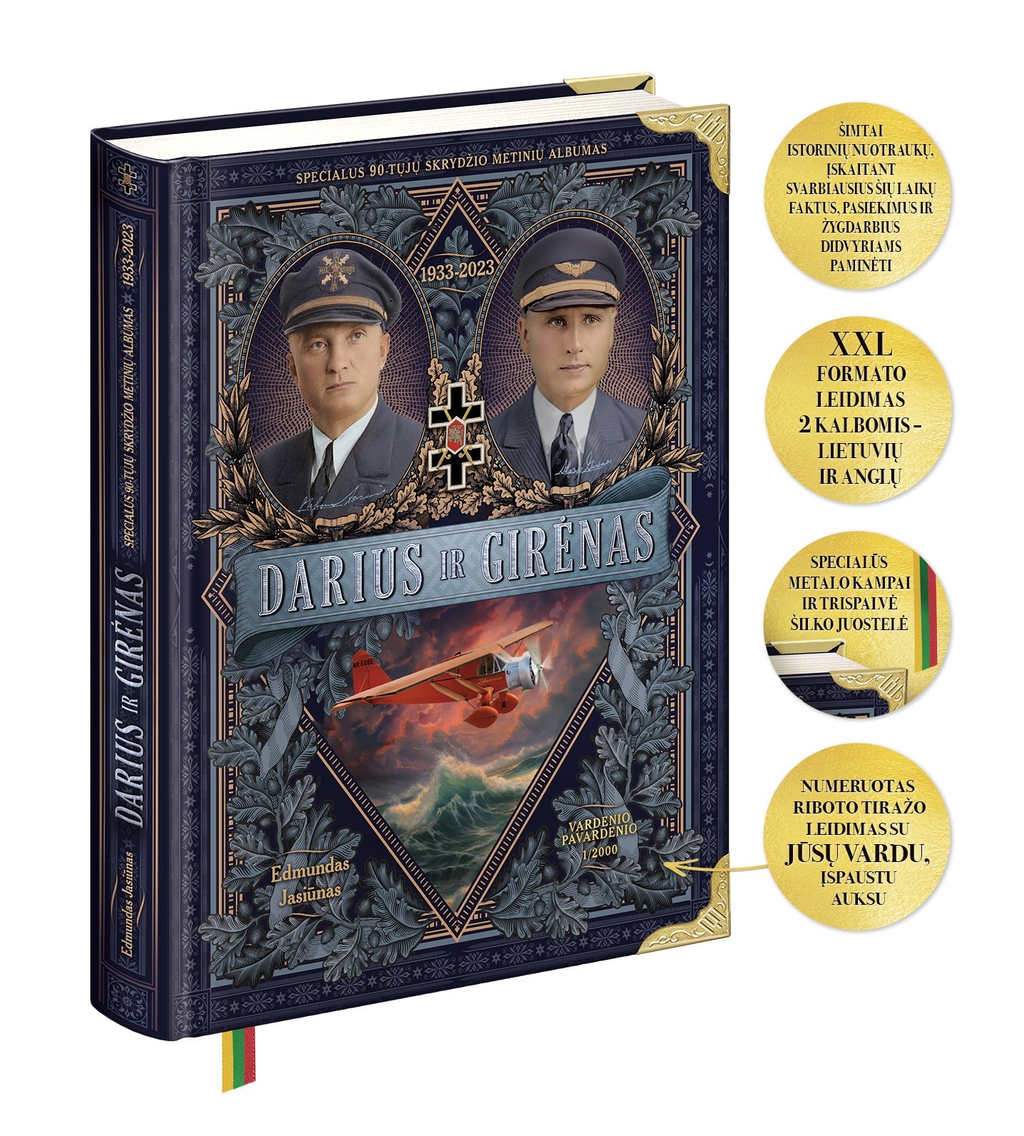 DARIUS IR GIRĖNAS: specialus 90–ųjų skrydžio metinių albumas 1933–2023 m. – XXL formatas - OBUOLYS
