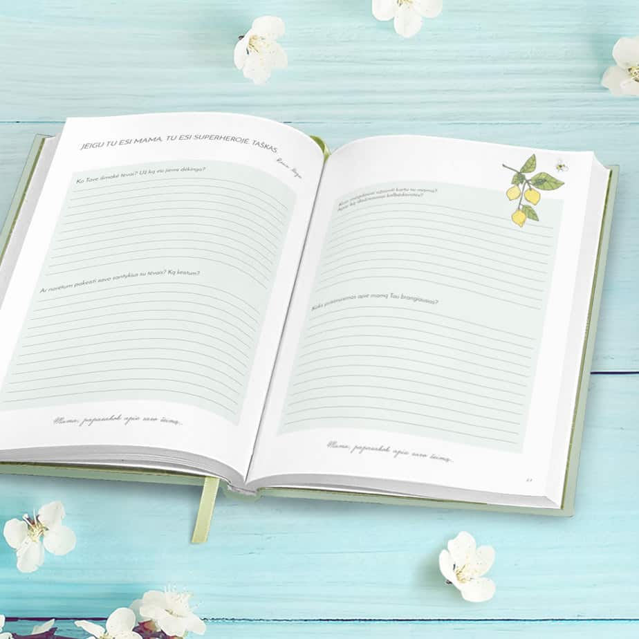 MAMA, PAPASAKOK MAN: aukštos kokybės unikali atminimų knyga su juostele - OBUOLYS
