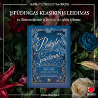 PUIKYBĖ IR PRIETARAI: įspūdingas Jane Austen klasikinės knygos leidimas su iliustracijomis ir herojų santykių schema - OBUOLYS