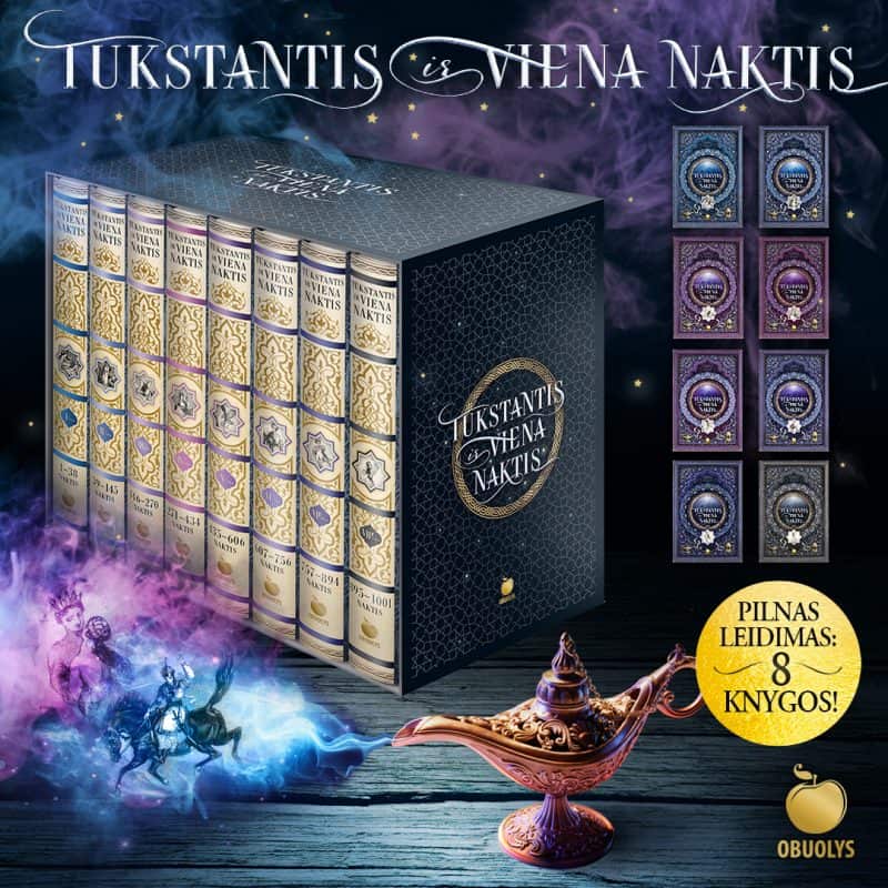 TŪKSTANTIS IR VIENA NAKTIS: kolekcinis 8 tomų leidimas su iliustracijomis + dėžė! - OBUOLYS