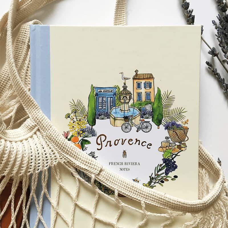 Užrašinė PROVENCE su originaliomis, Prancūzijos kultūros įkvėptomis iliustracijomis + lipdukai - OBUOLYS