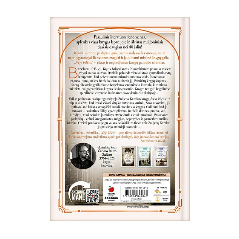 VĖJO ŠEŠĖLIS: meilės odė Barselonai ir pasaulinis literatūros fenomenas - OBUOLYS